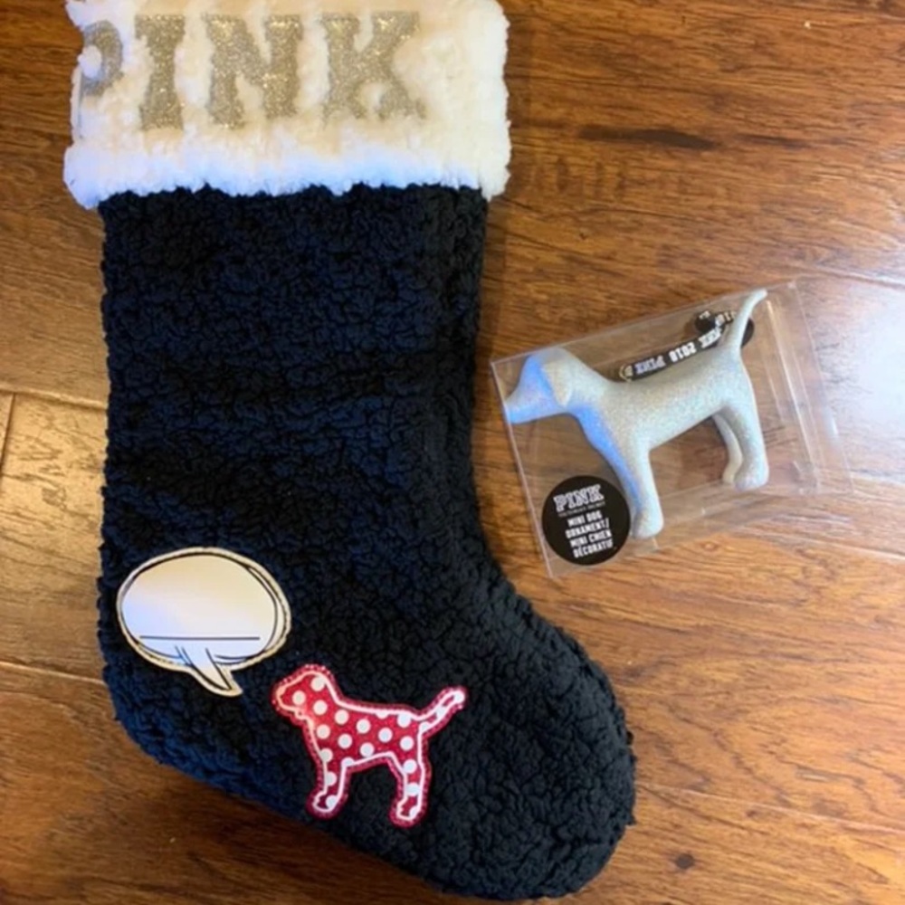 VS PINK Christmas Stocking and Ornament